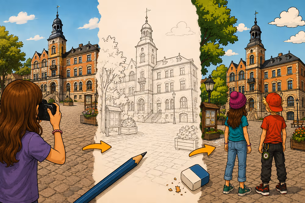 Vom Foto zur Stadtillustration